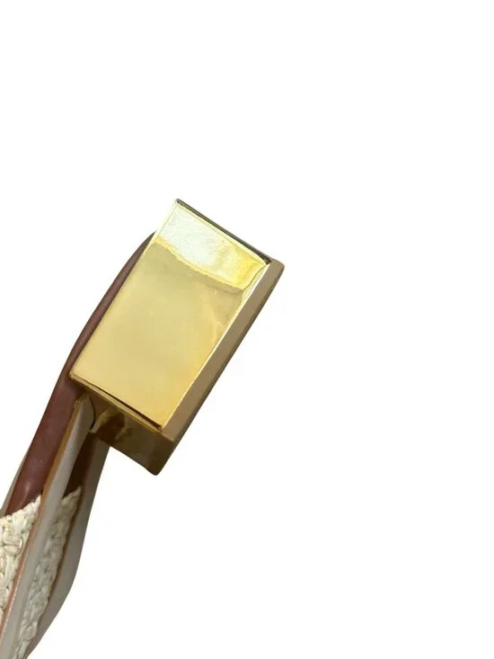 CECELIA NEW YORK Straw Gold Block Heels Sandals Size 10 - Picture 4 of 13